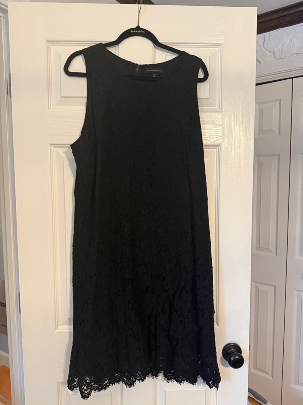 Banana Republic Black Lace Midi Shift Dress
